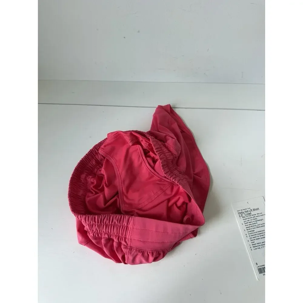 Lululemon Square Tag Hotty Hot Size 8 Low-Rise Lined Short 2.5” Lip Gloss Pink